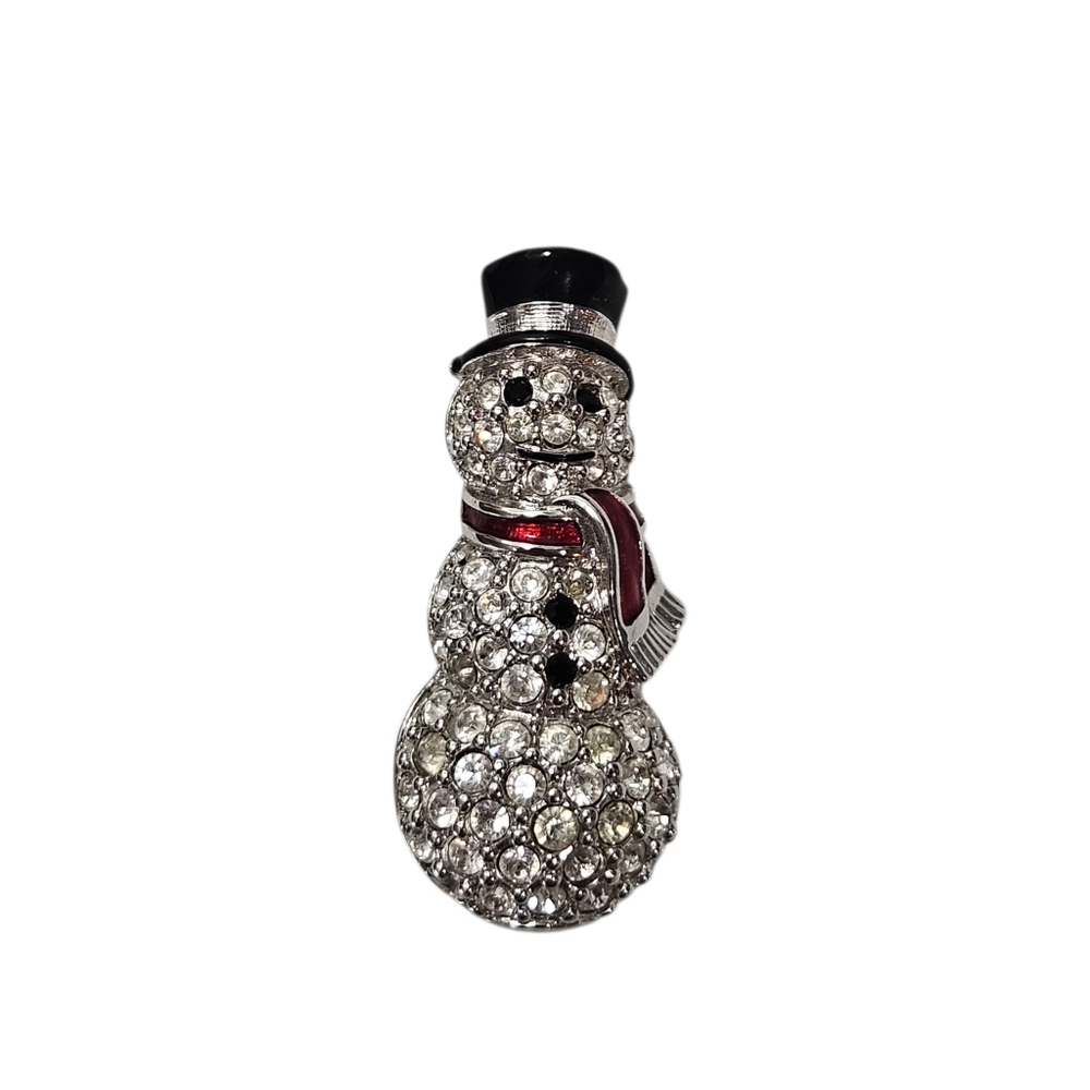 Swarovski Snowman Crystal Brooch 1.5”